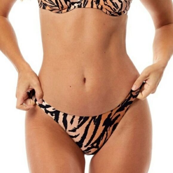 Tori Praver Tiger Print Marlow Classic Bikini Bottoms - Picture 1 of 8